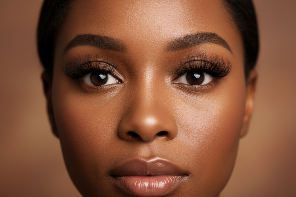 and black woman long natural eyelashes