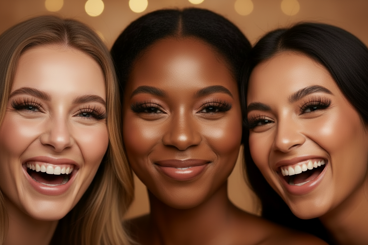 put the black lady in the middle